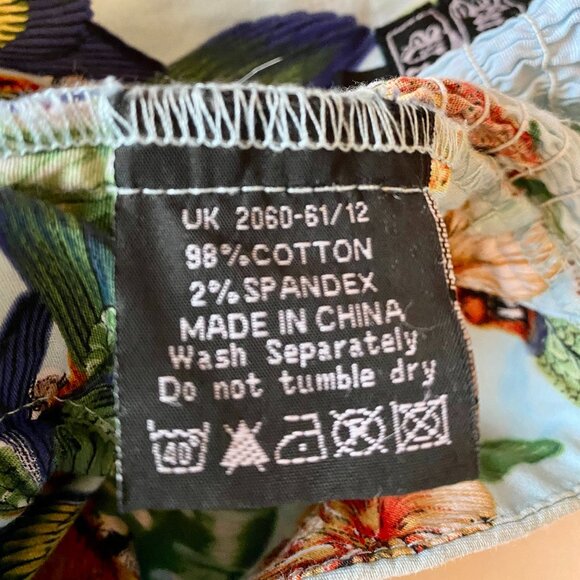 Hell Bunny Vixen Light Blue w Parrots Tropical Pin Up Tiki Halter Dress M - Picture 9 of 12